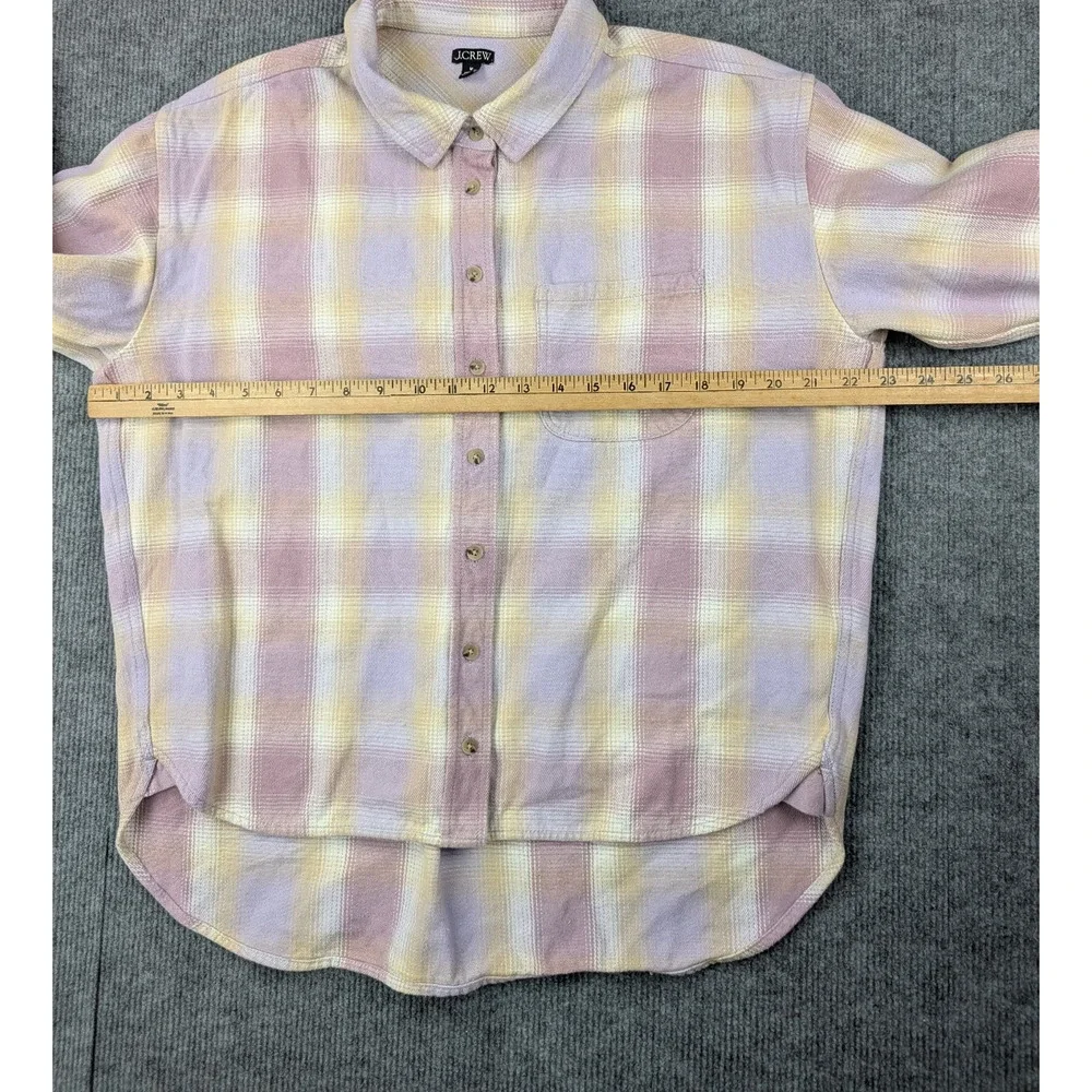 J Crew Relaxed Button Up Shirt Womens Medium Heavy Knit Shacket Lumberjane Plaid